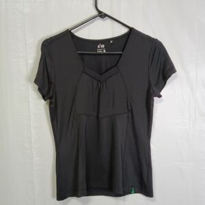 🎈4 FOR $20 𝅺nivo Women's Golf T-Shirt Solid Black Short Sleeve V-Neck Size S
